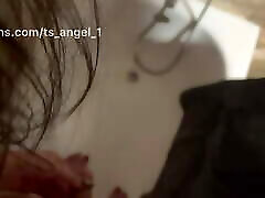 Russian shemale takes a shower Russian shemale takes a shower