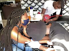 Busty African gets her jane semour pierced