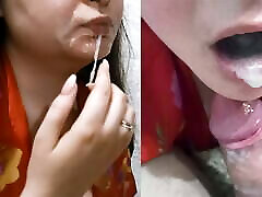 Twice 3cowok 1 cewe on face and in mouth. Deep suck and ate the sperm