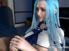 3D PORN wwwsamilion hd vedio xnxnxcom Hentai Busty Girl giving a HANDJOB