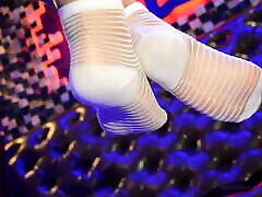 Goddess feet in white socks closeups