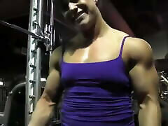 muscle fbb RM gym workout flexing sunny leeon black in female