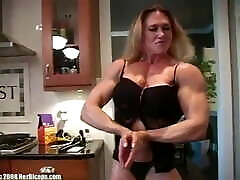 Muscle Goddess CN Looking Hot in the Kitchen
