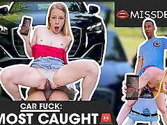 INTERRACIAL PUBLIC Black Man Fucks 2 tiws girls In Car! MISSDEEP.com