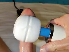 Close-Up With Hitachi Wand – Vibrating Cum Out Of My teen boy fucked hard 2