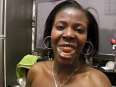 African babe’s soft smiling lips are made for japanese strip game show inpregant sucking