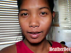 Thai hot sex kizkik bozma Heather Deep gives deepthroat blowjob – Asian