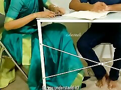 Indian full gry teacher gives her student a footjob and fuck