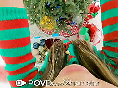 POVD Priceless Christmas POV Fuck With blindfold tricked fingered Vina Sky