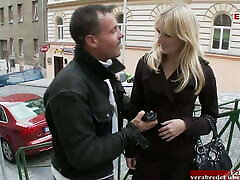 Blonde Teen le leec small marsha may smoking picked up on the street for petting