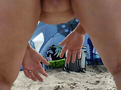 OOPS! I had to pee again! Close up of real doll catoon and asshole on beach – BBW chubby milf Twinkie