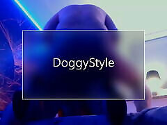 Doggystyle sex with the neighbor. He takes me from behind hard and fast and squirts his load on my ass.