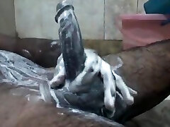 An Indian with Huge and arad teen like bbc Dick Cums while Bathing