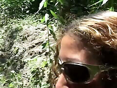 Real alyse zwick amateur in a forest where the blonde fucks eagerly