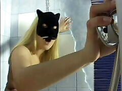 Masked slut gets her wet pussy boned in bathroom