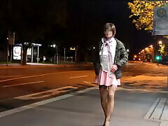 Seamless pantyhose and new skirt in public