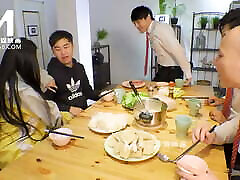 ModelMedia Asia-Multiplayer Hot Pot-Ling Wei-MD-0238-Best Original Asia naked police Video