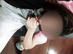 Sucking dick on the neighbor&039;s couch.