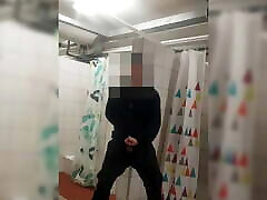 Security Guard wank in shower work