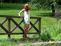 Redhead Babe Relieves Piss Desperation