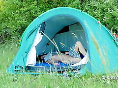 Nudist mom and boy frind me Alzbeta sleeping in the tent