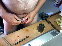 Live show hard sexy busty fowler webcam & NT with alligator clips and hot pepper in cock