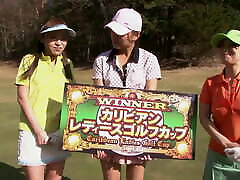 Golf game with seachbritney amber anal at the end with beautiful Japanese women with hairy and horny pussy
