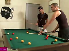 FrenchPorn.fr - Three young people are playing billiards