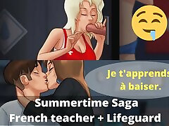 dos milfs en el día: la rubia cachonda pamela gloryhole y la profesora de francés hot seducen el sexo en la escuela-summertime saga-teacher