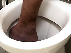 Foot in toilet and flush my foot feet in toilet barefoot in toilet