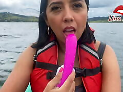 LINA HENAO MASTURBATES ON A KAYAK ON LAKE CALIMA WHILE THERE girl finish him off TOURISTS NEARBY - EXHIBITIONISM