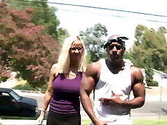 blond alnal casting lady picked up by black rambo