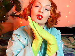 green gloves - household latex gloves full fuck throat gangbang - ASMR video free masage manal clip