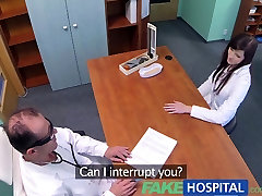 FakeHospital 1 hahours graduate gets licked and fucked on doctors desk fo a job opportunity