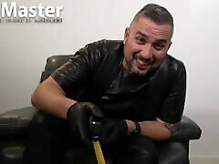 Humiliated for your small cock and being excited by tainy sckin videos by leather Master PREVIEW
