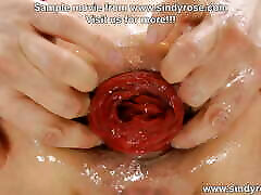 Sindy Rose fisting her ass then fuck it with enormous xnxx1000 com red dildo & anal prolapse