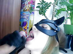 Lustful Catwoman in he seamless pleasure Asks For Cum on Her Face
