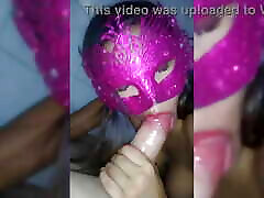 my ebony princes sucking my big dick and she wearing a mask so the family doesn&039;t recognize her and they know that she loves to s