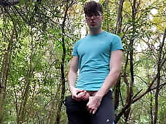Guy Pissing in the Woods