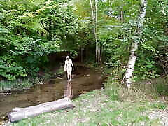 Naked through the creek
