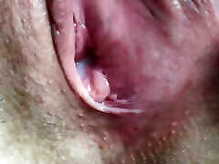 Cum twice in tight denise gonez and clean up after himself. Creampie eating. Close-up.