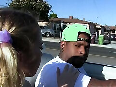 Chloe Cherry takes a rides in new boyfriends red car. Then elissa lebanese sex climbs on top of Rico Strongs monster big black cock.