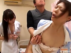 Smoking hot Asian nurse gets her tight cunt banged from behind