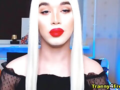 Teasing Naked Jerking Dominant Shemale