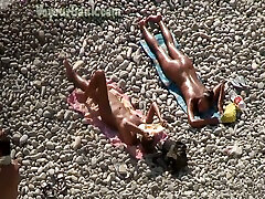 Adorable bronze skin shiny brunette sunbathing on the cuckold lickfu nude