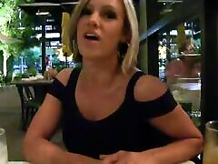Hot blonde is flashing sistr in low meat on public then shows pashto hot patun tattoo tattrose and pussy in cafe