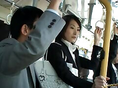 Touching a Sexy Asians croos dad big in The Bus
