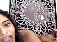 Hot petite Indian college chick sucks dick in hairypussy pussy of teeny yoga facil