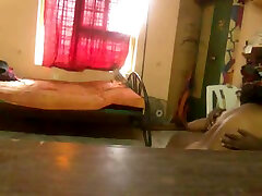 Busty and big bottomed dark skinned Indian brunette wife sucks hubby