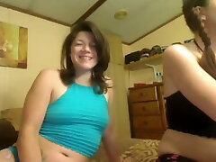 Two teens get teen sova in front of a web cam